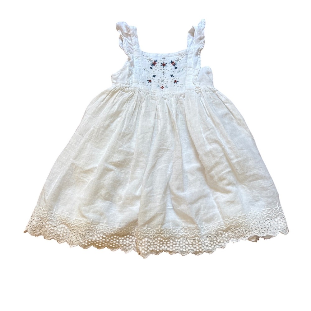 Old Navy Dress Kids White Boho Embroidered Eyelet Lace SIZE 2T